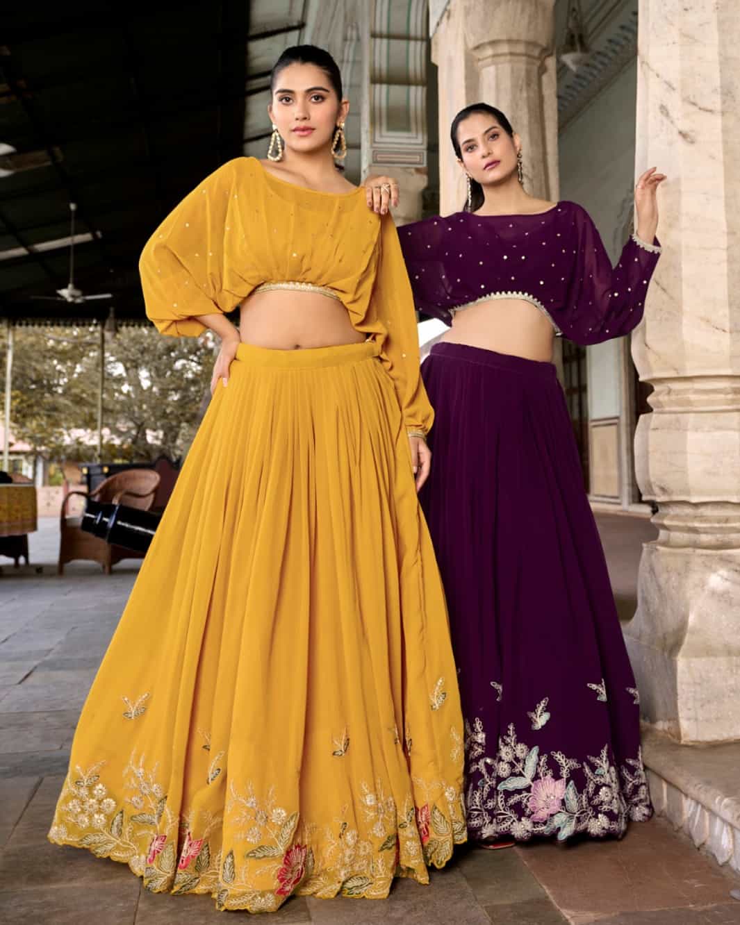 lehenga partywear with sequins and embroiderywork