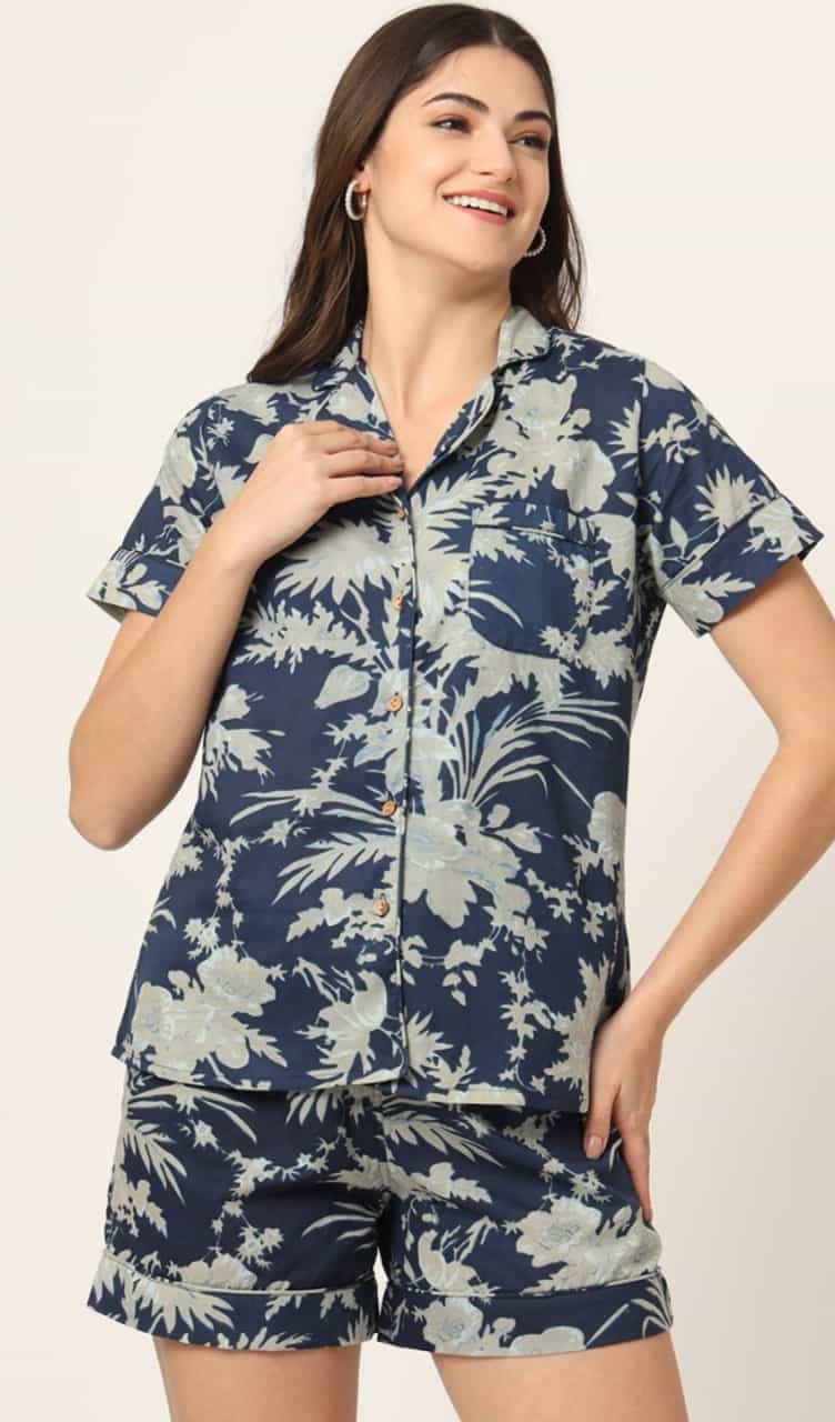 shirt collar night suit