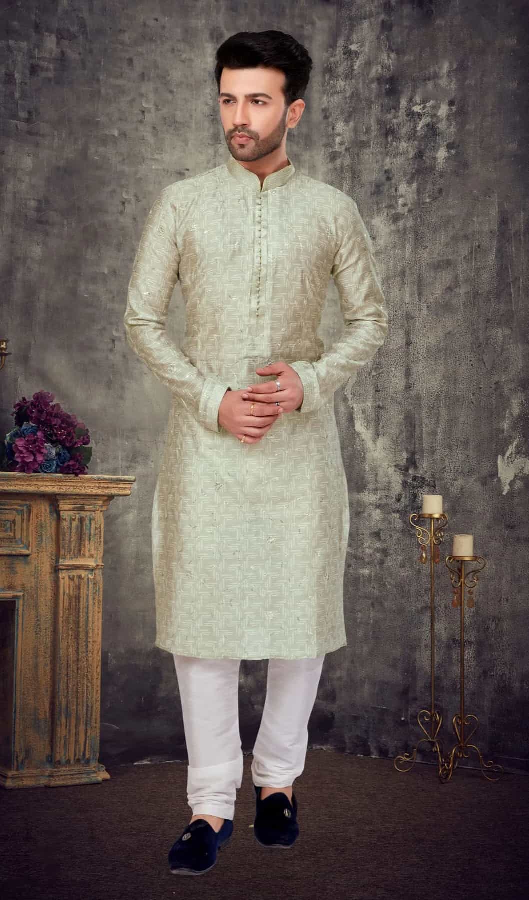 off white kurta for men