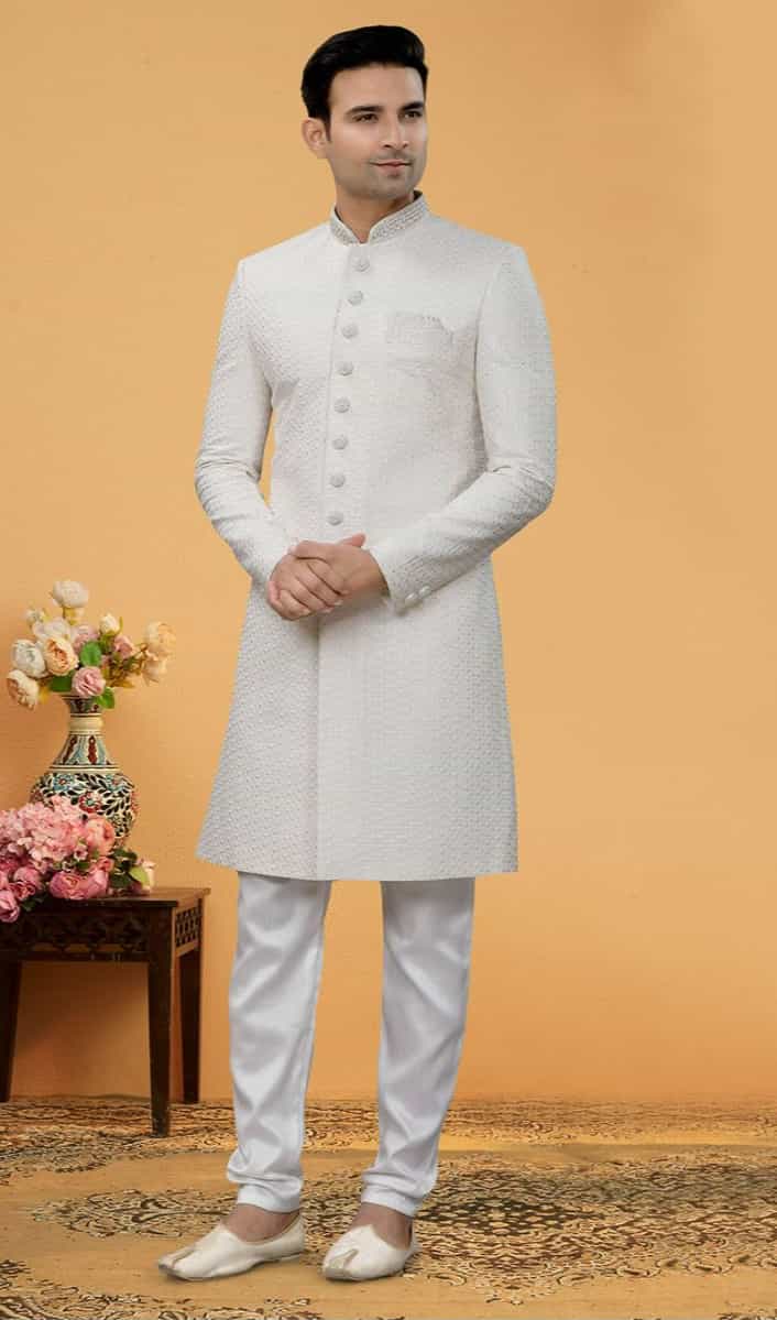 white sherwani for men