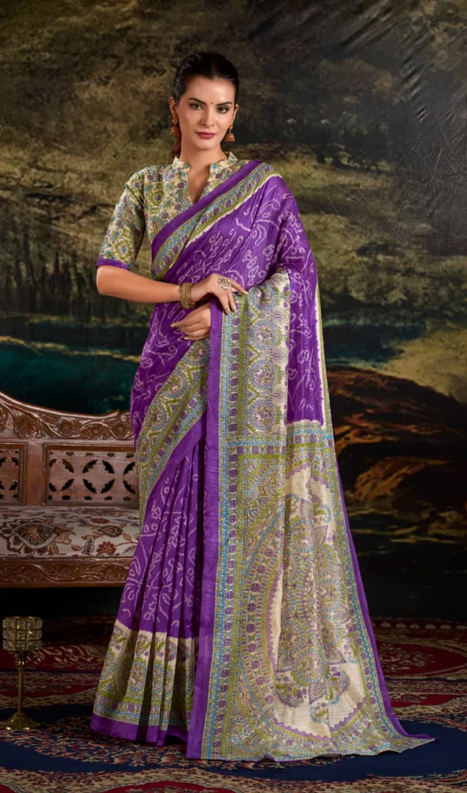 violet color saree