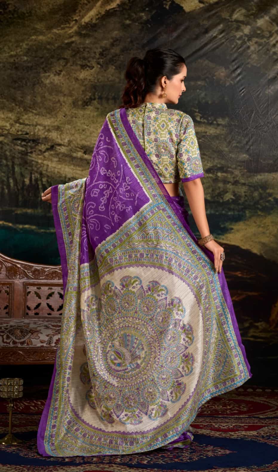 Madhubani print saree