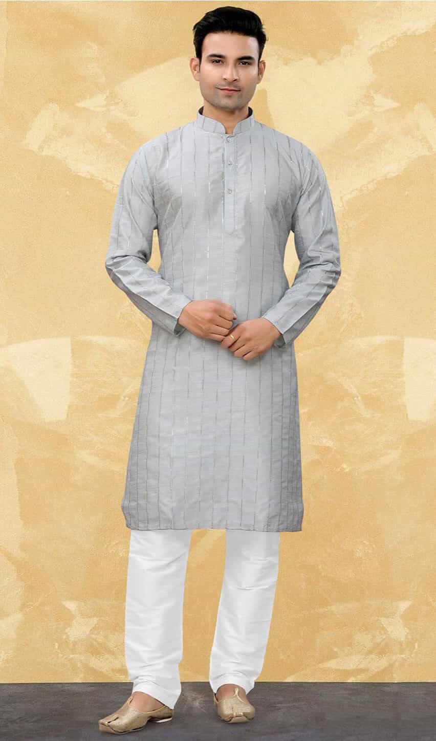 light grey kurta pajama