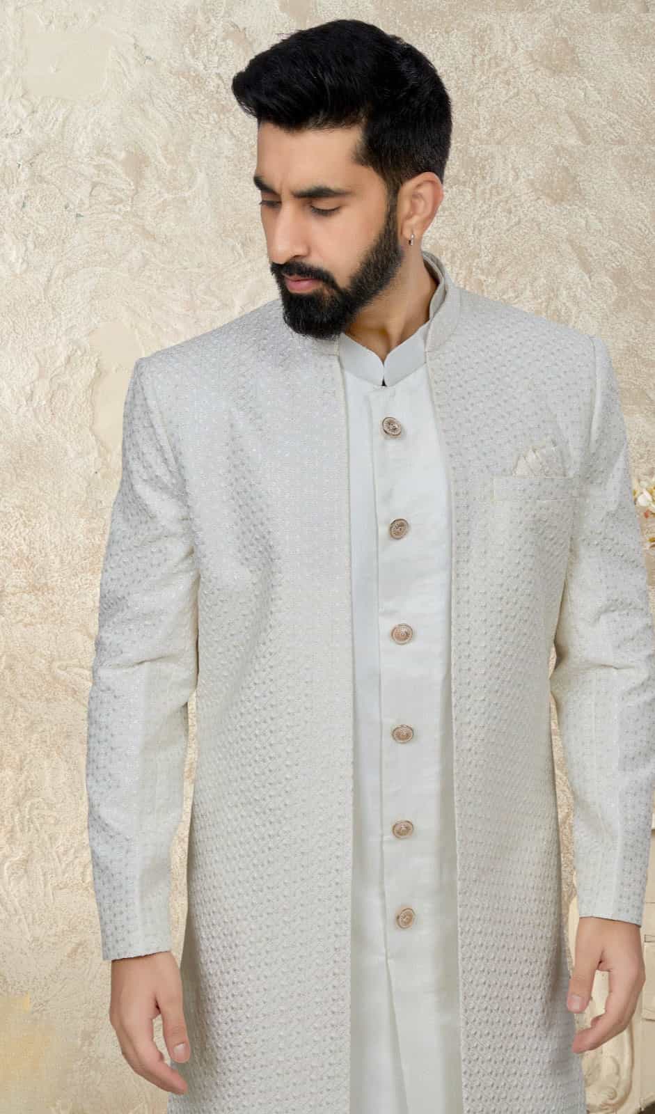 kurta pajama with jacket for wedding
