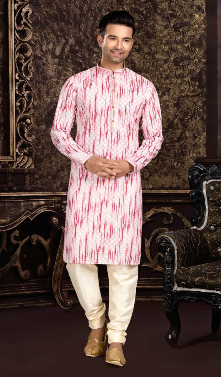 pink kurta set for men