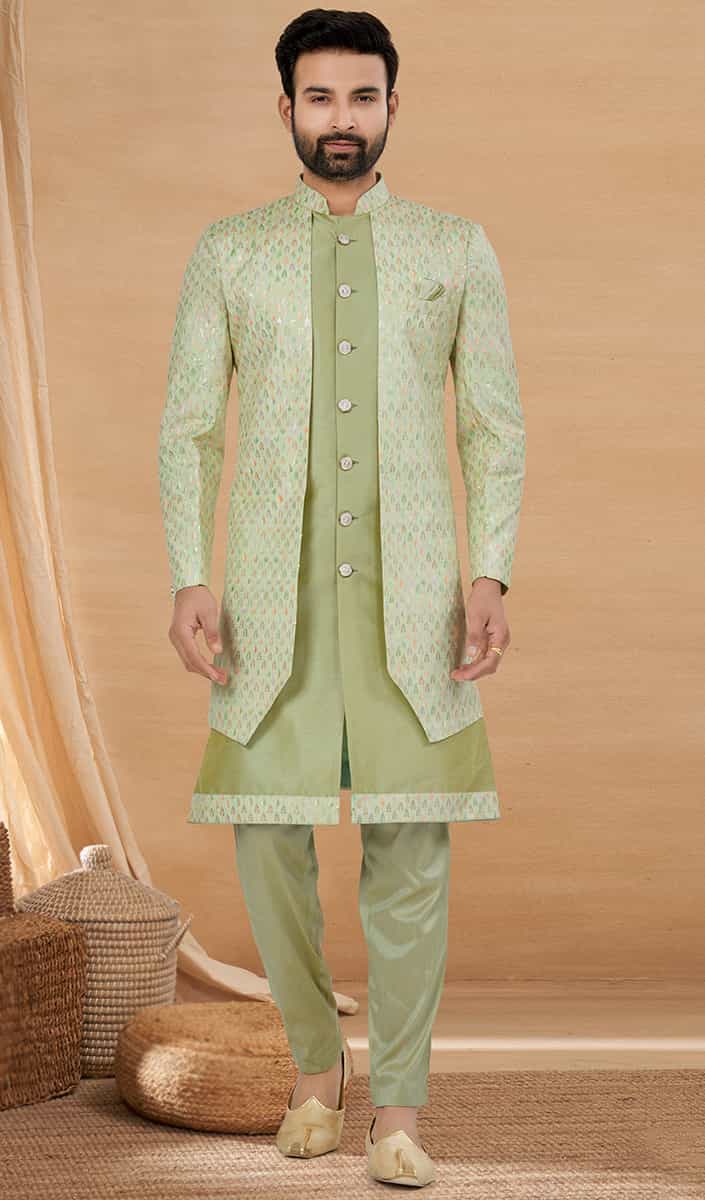 kurta set with viscose jacket for man