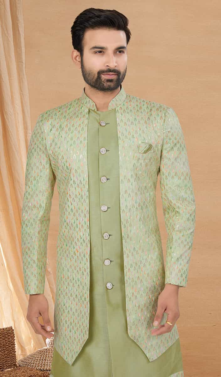 art silk kurta set for man