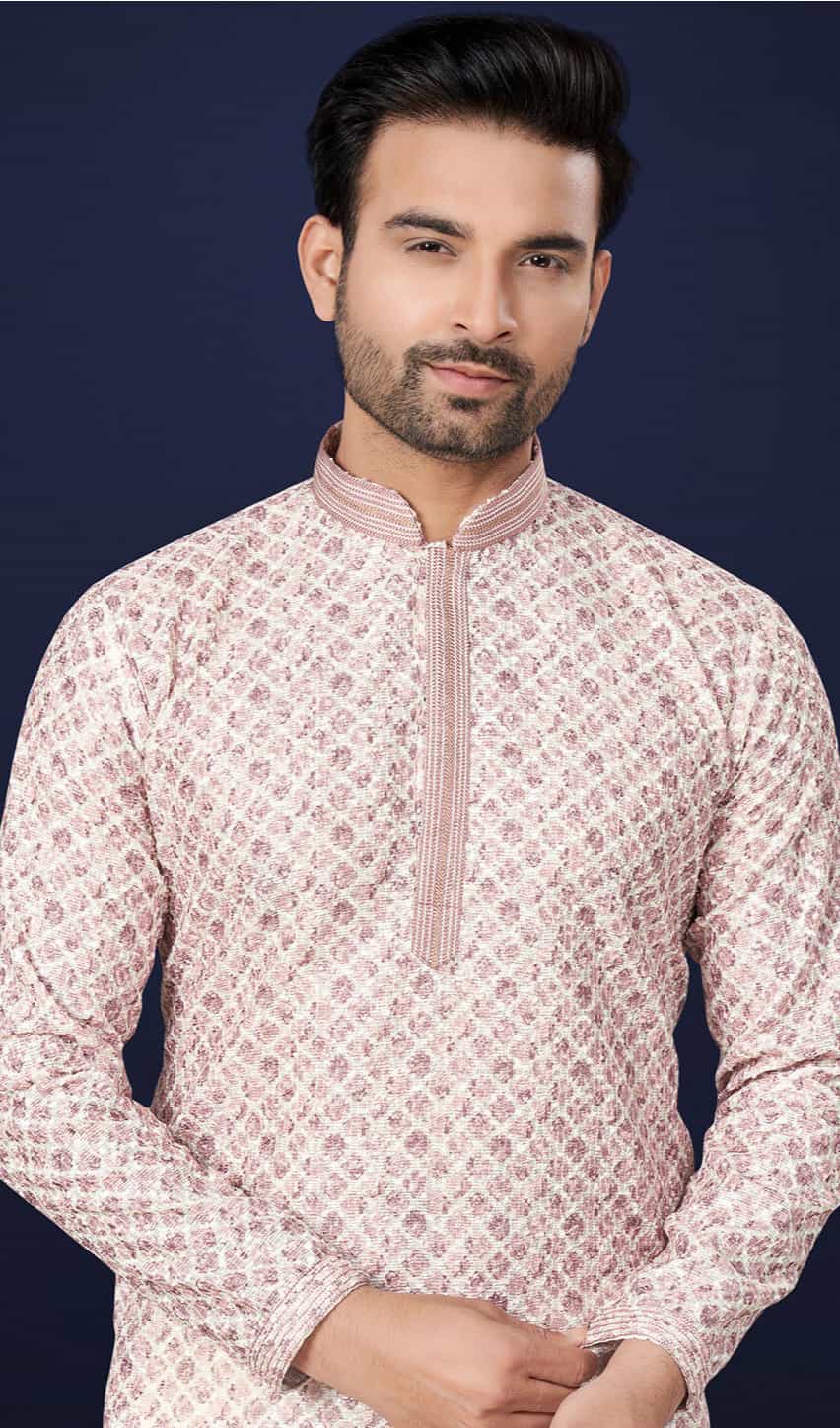 beige kurta pajama for men's