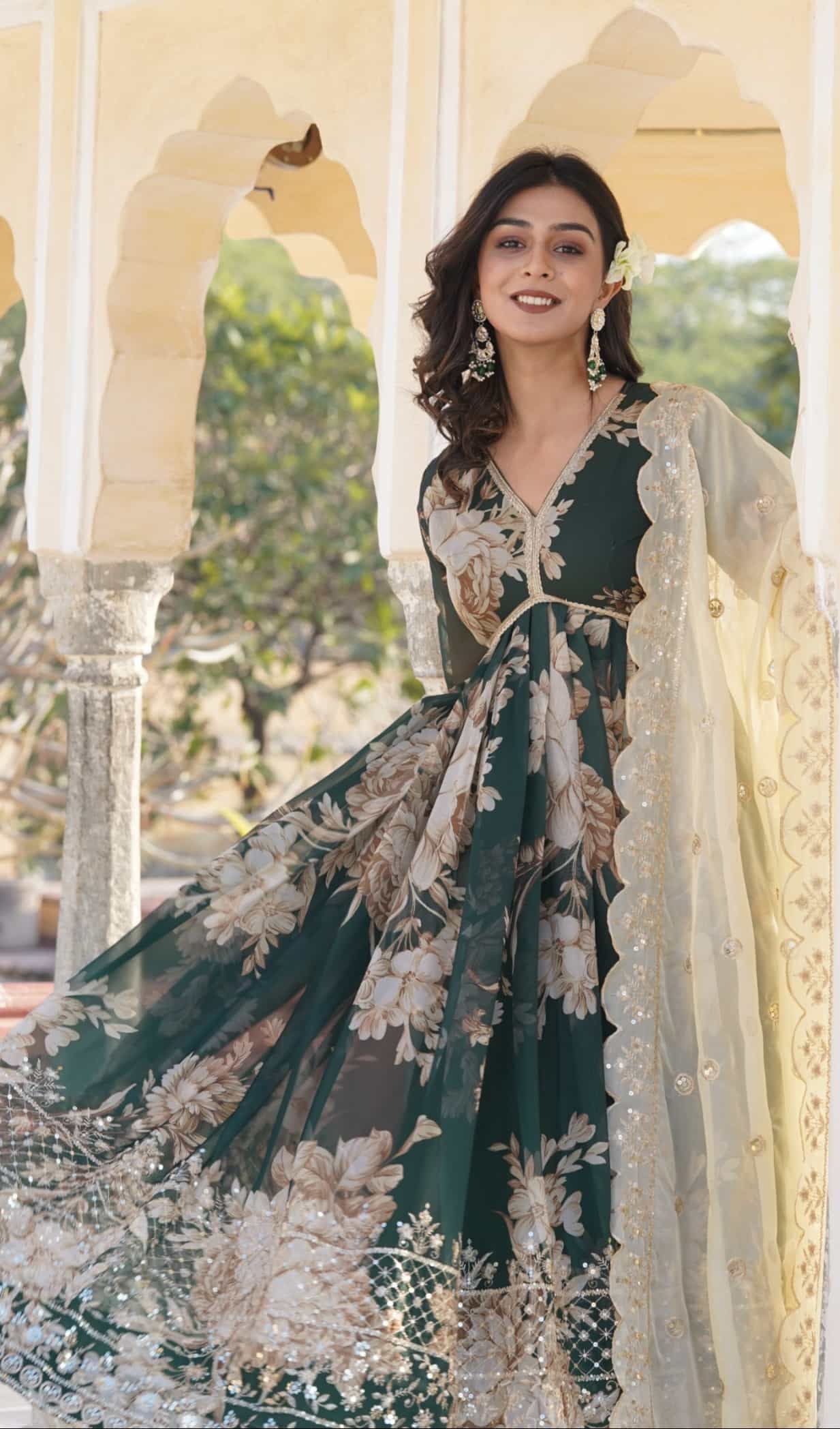 Zari sequins work ethnic wear