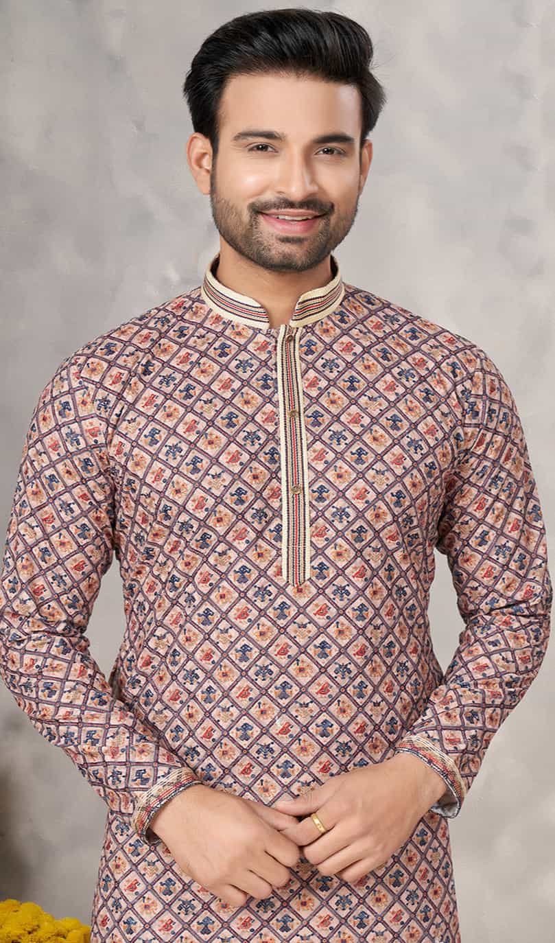 mauve kurta pajama for men