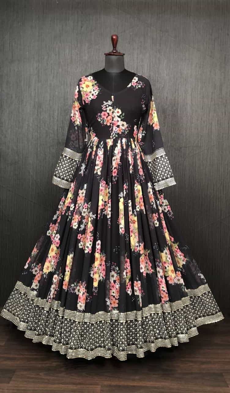 Elegant black embroidered ethnic attire