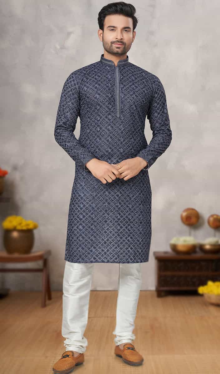 royal blue navy blue kurta pajama