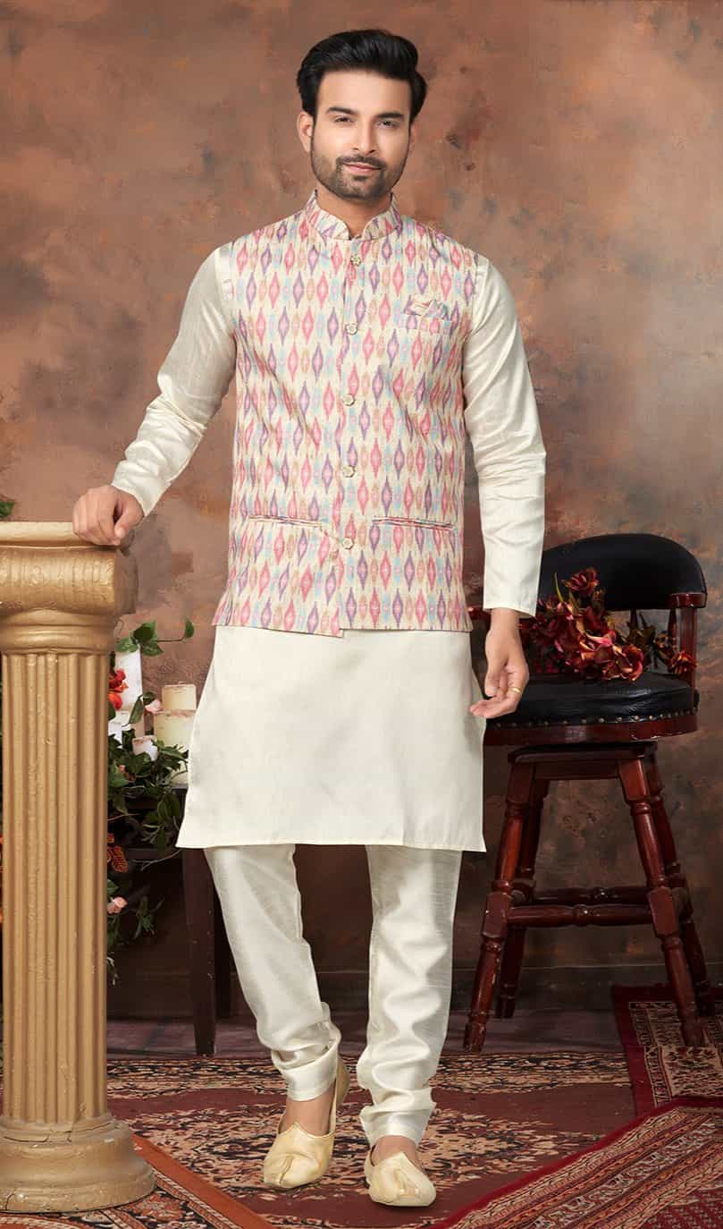 kurta pajama with jacket for men