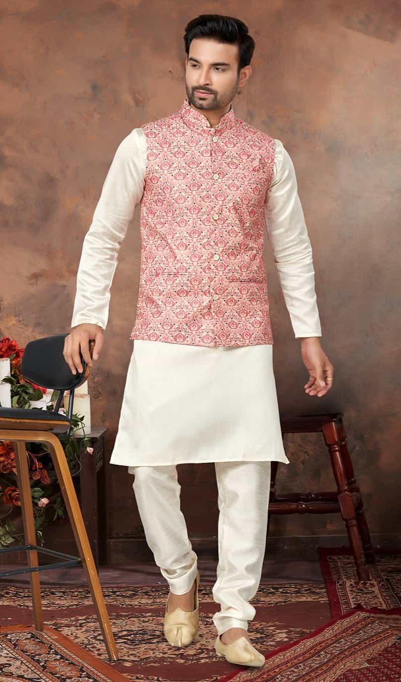 cotton silk pink kurta pajama
