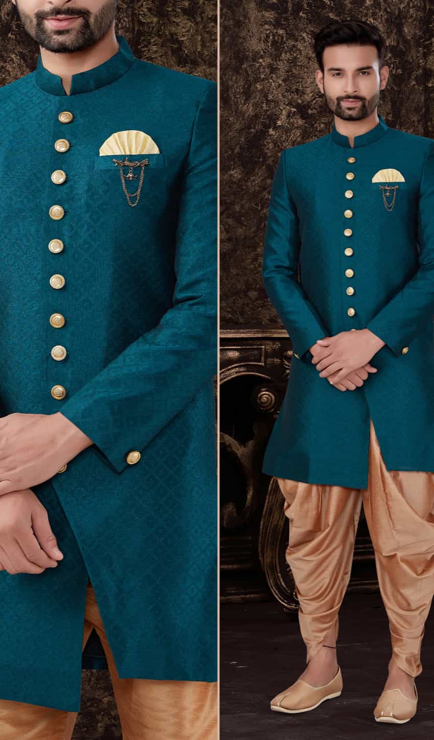 teal kurta pajama for men
