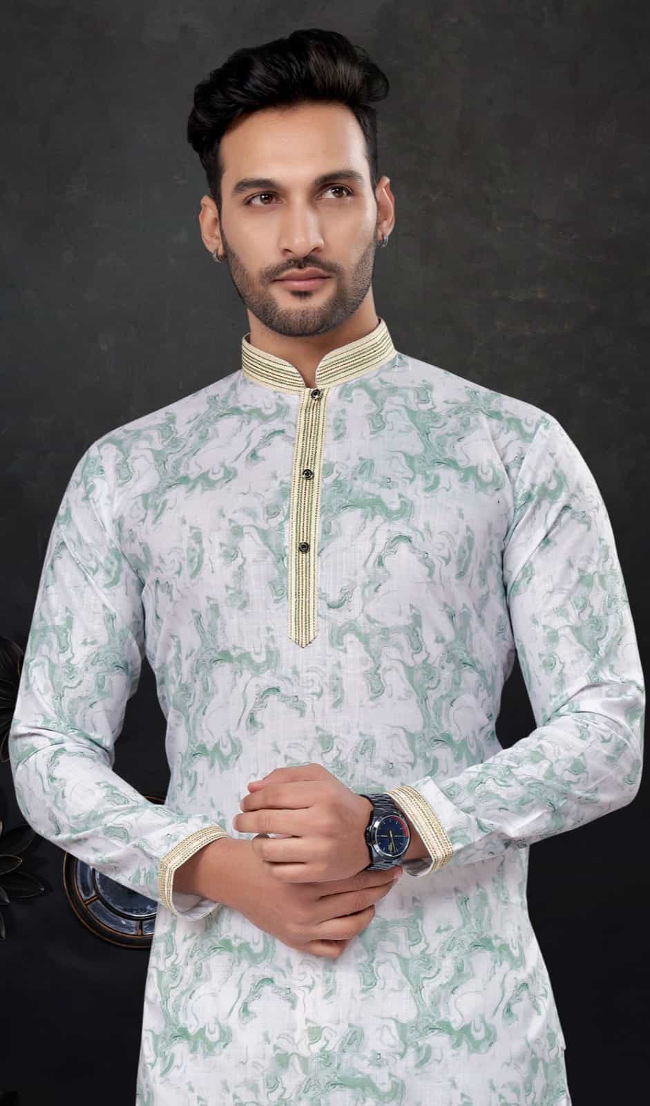 aqua blue men kurta pajama