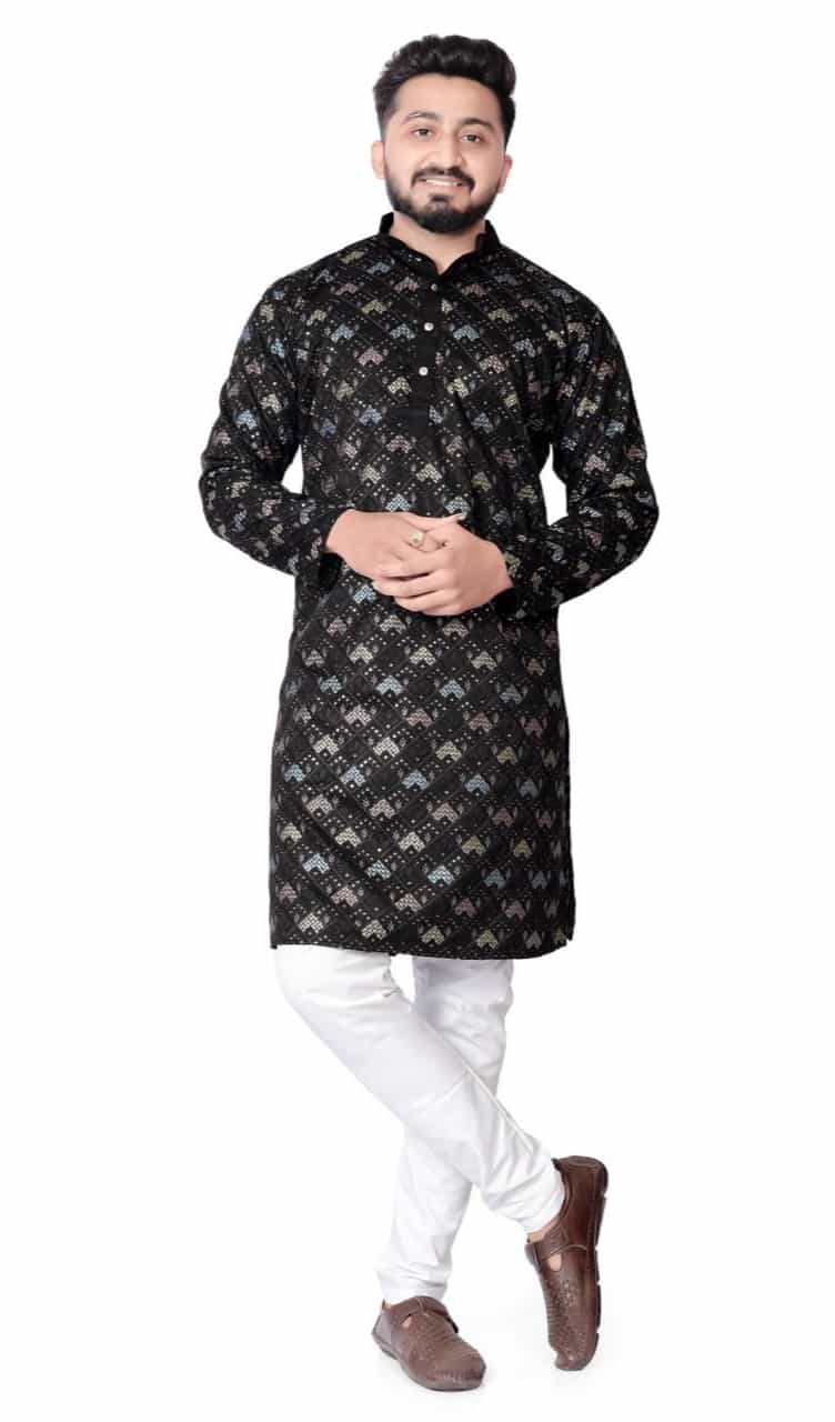 black kurta pajama for men