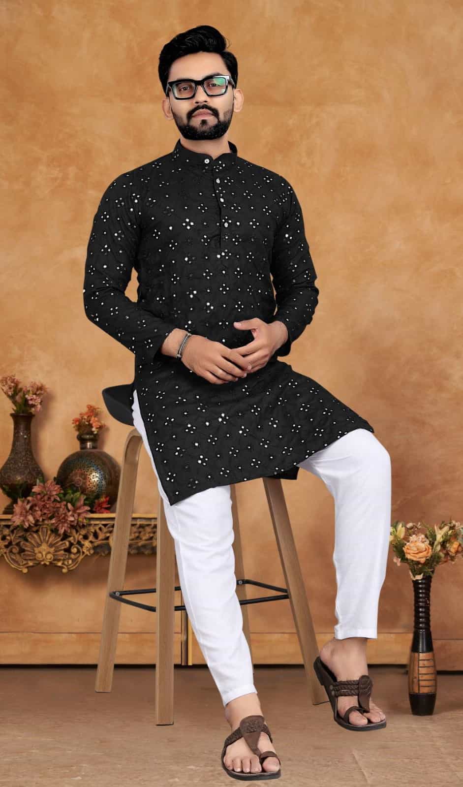 cotton black kurta pajama
