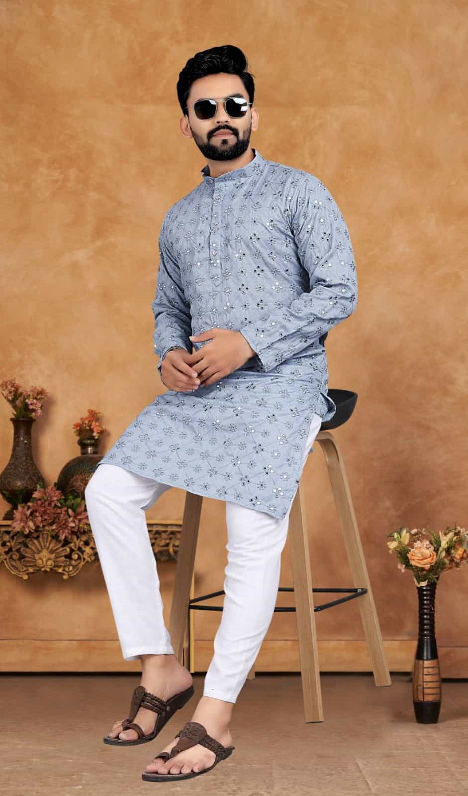 sky blue kurta pajama for men