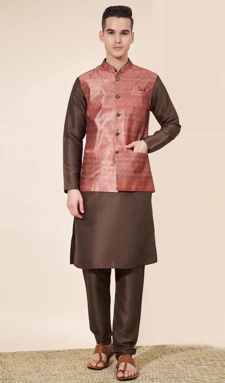 silk kurta pajama with jacket