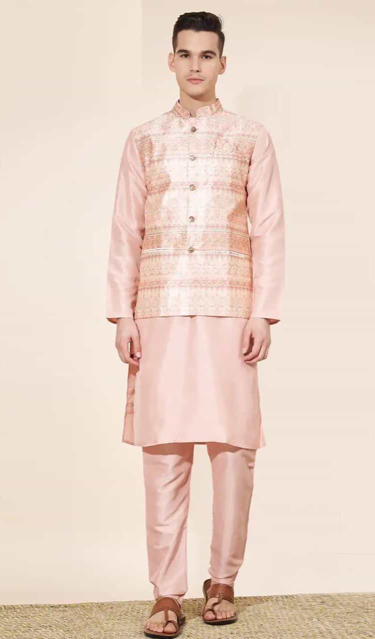 silk kurta pajama with jacket