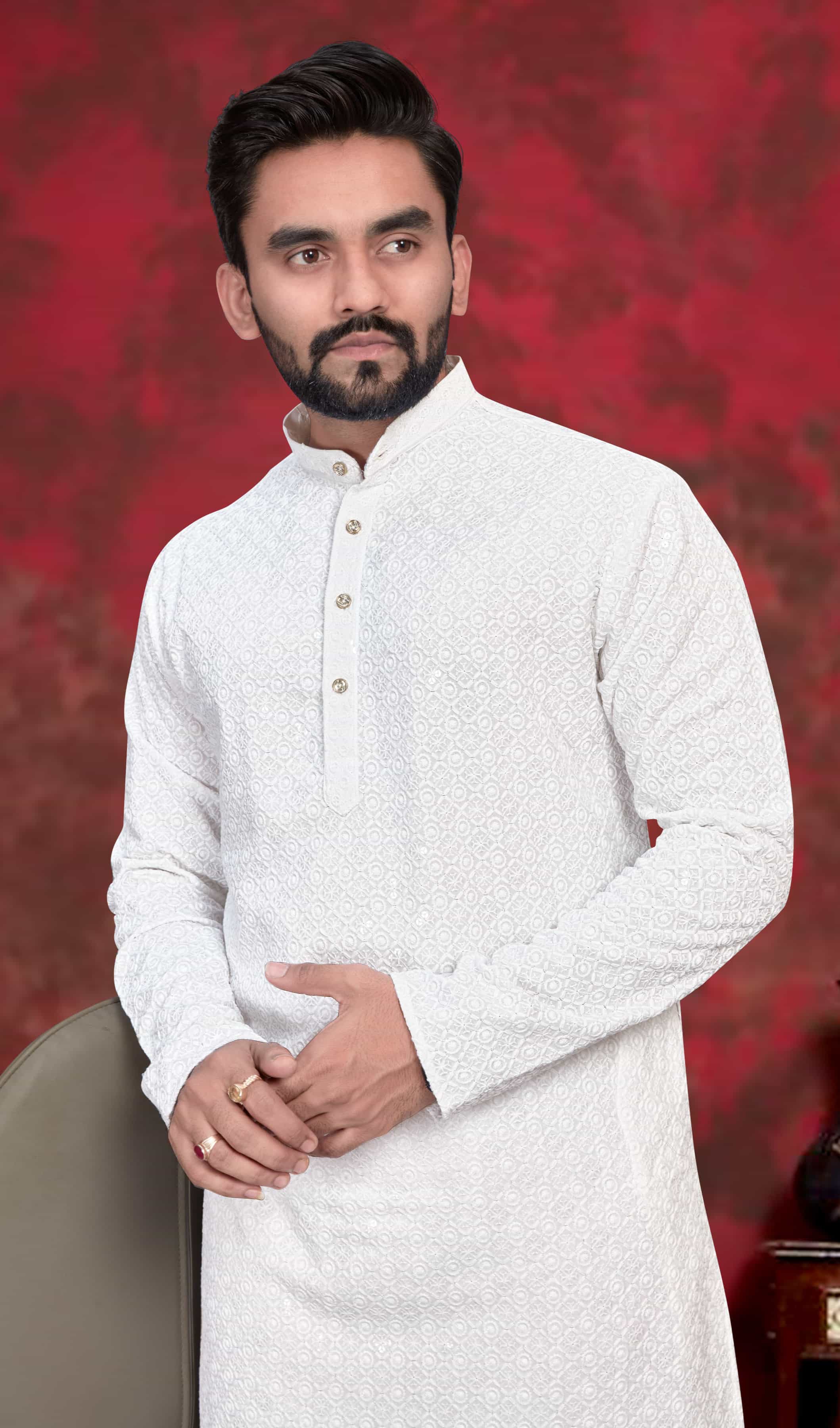 white kurta pajama for men