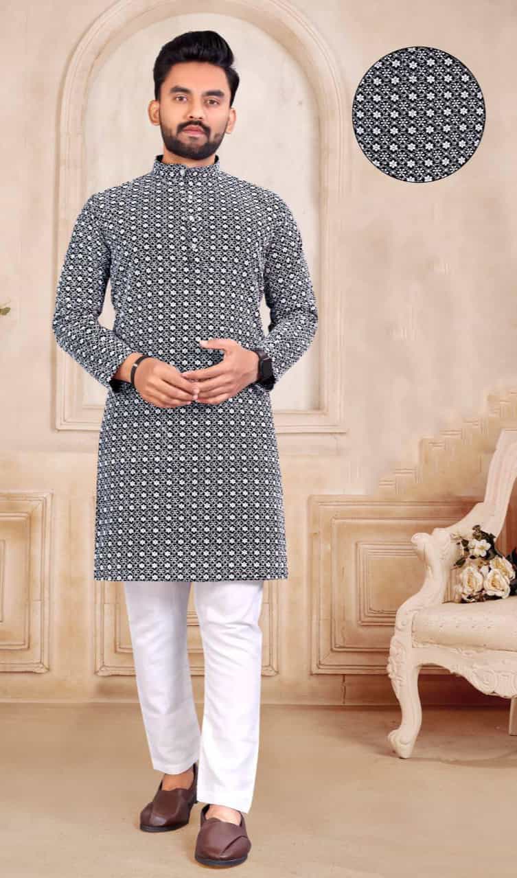 black kurta pajama for men