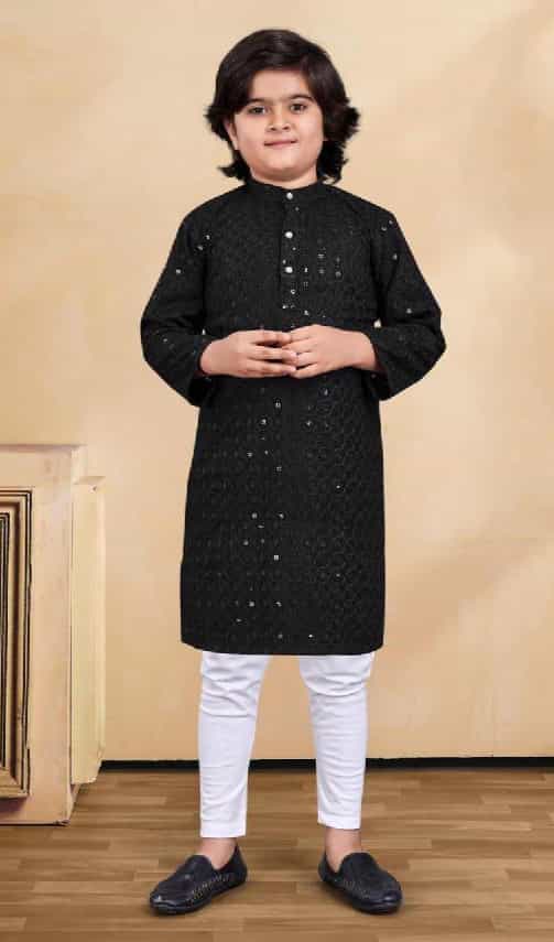 black kurta pajama for boys