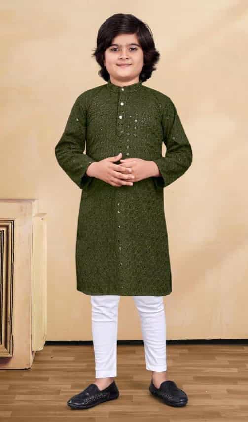 green kurta pajama for boys