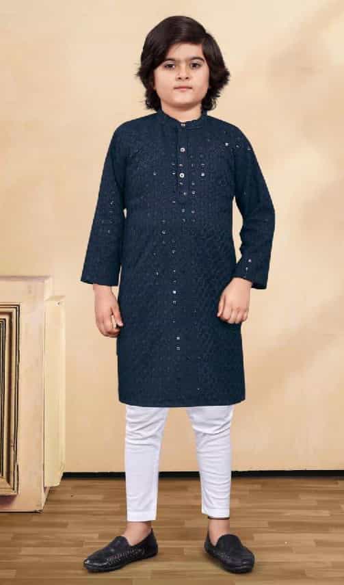 blue kurta pajama for boys