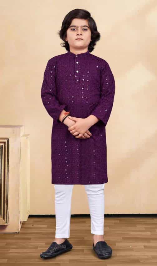 purple kurta pajama for boys