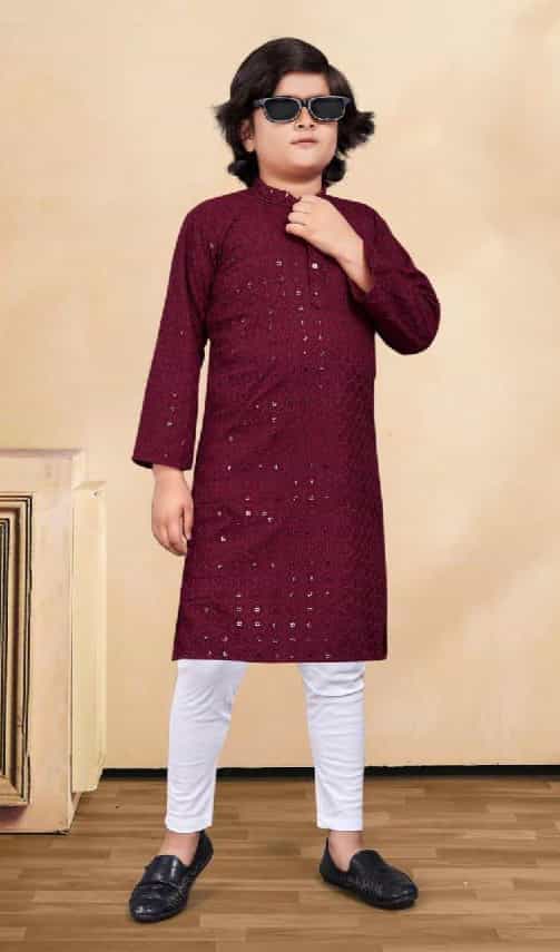 wine kurta pajama for boys