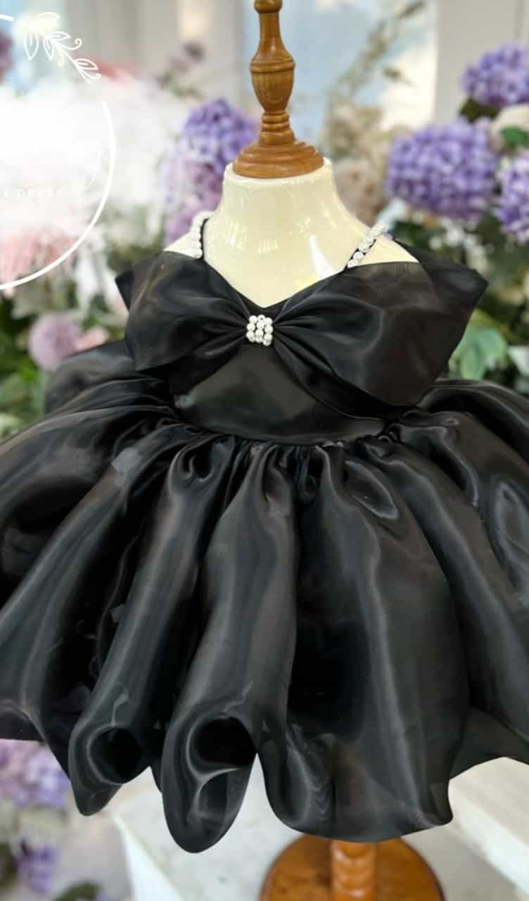 black kids partywear gown