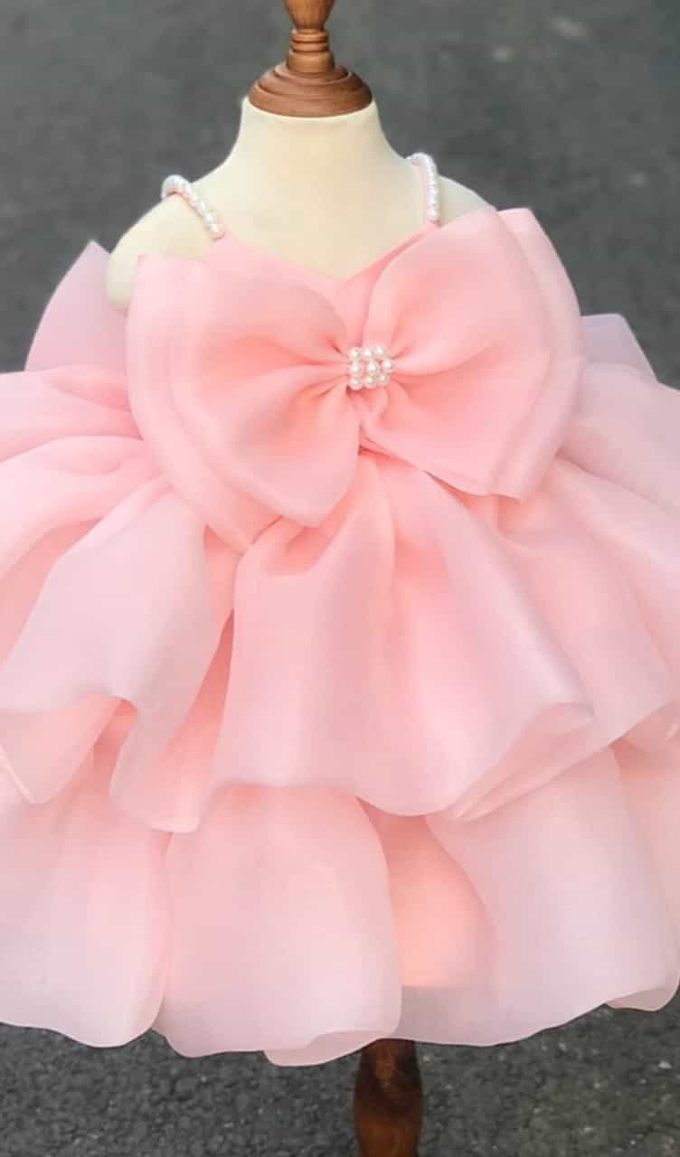 Baby Pink Organza Dress for Girls
