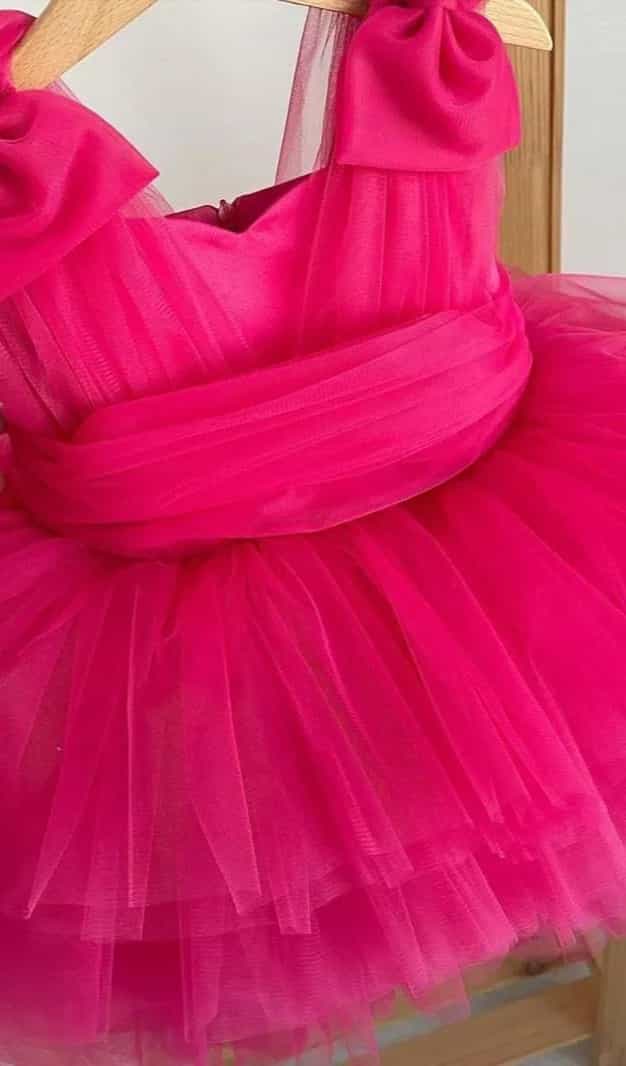 hot pink Birthday Wear Fancy dress for Girls