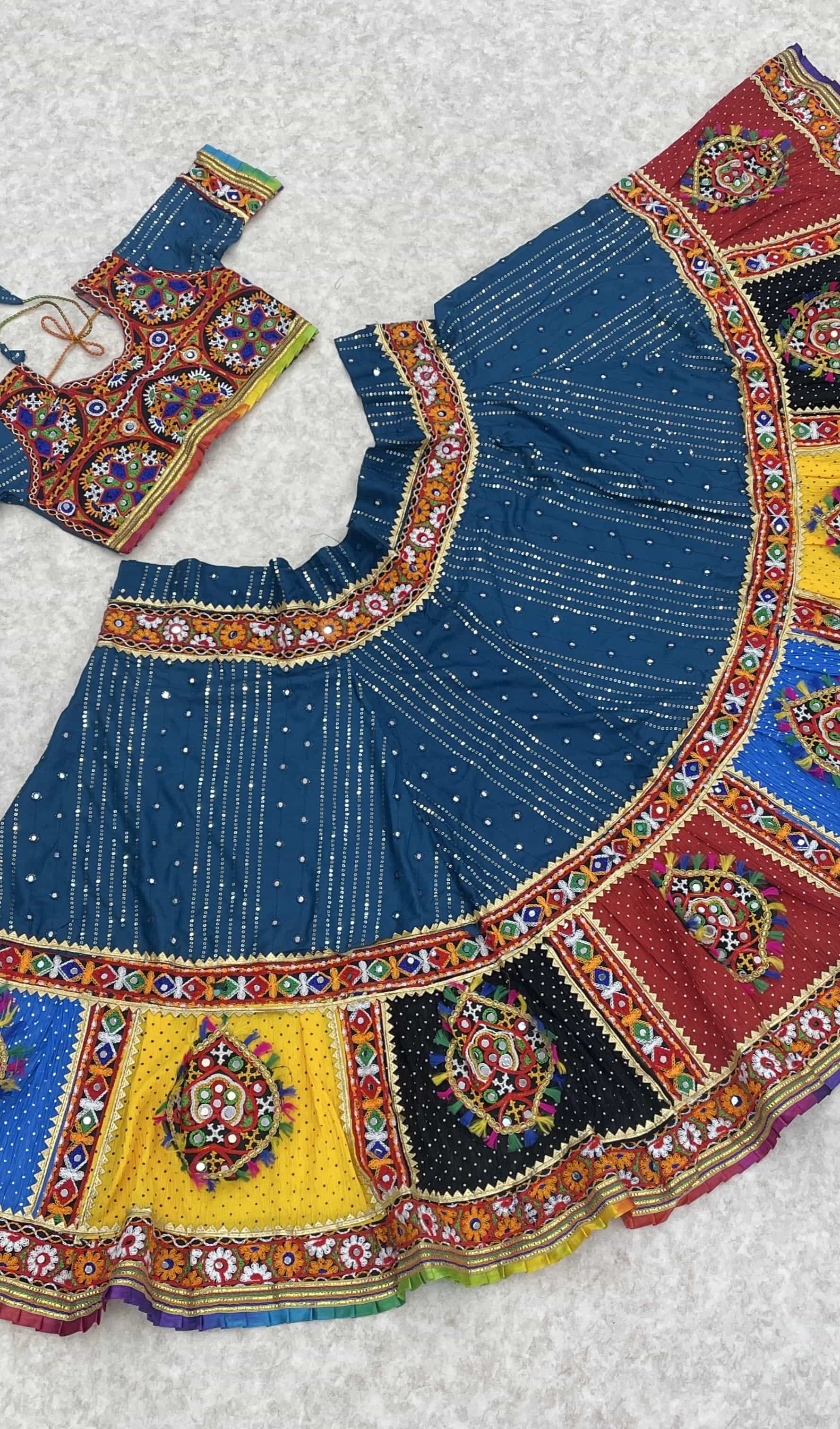 Sequence Work Traditional blue Lehenga for Girls