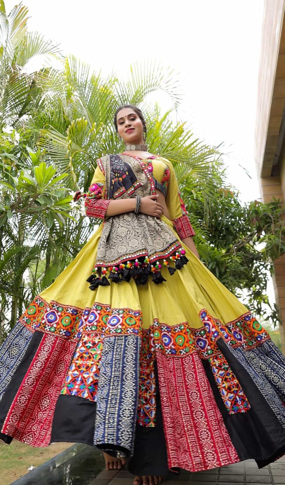 semi-stitched muslin cotton lehenga set