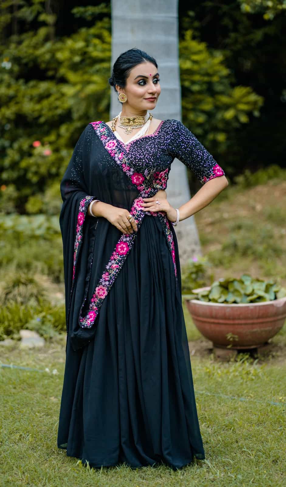 elegant embroidered lehenga choli set