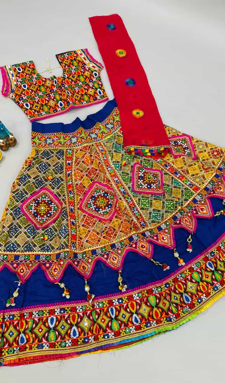 Double Layered Lehriya Print Lehenga