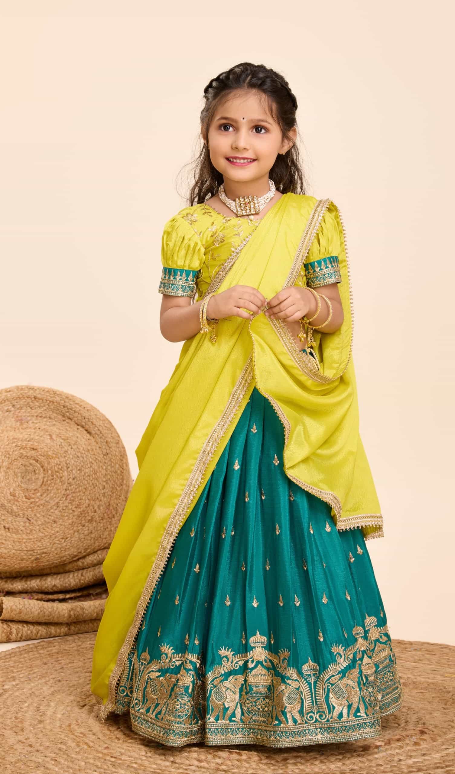 Fully Stitched Kids Festive Lehenga