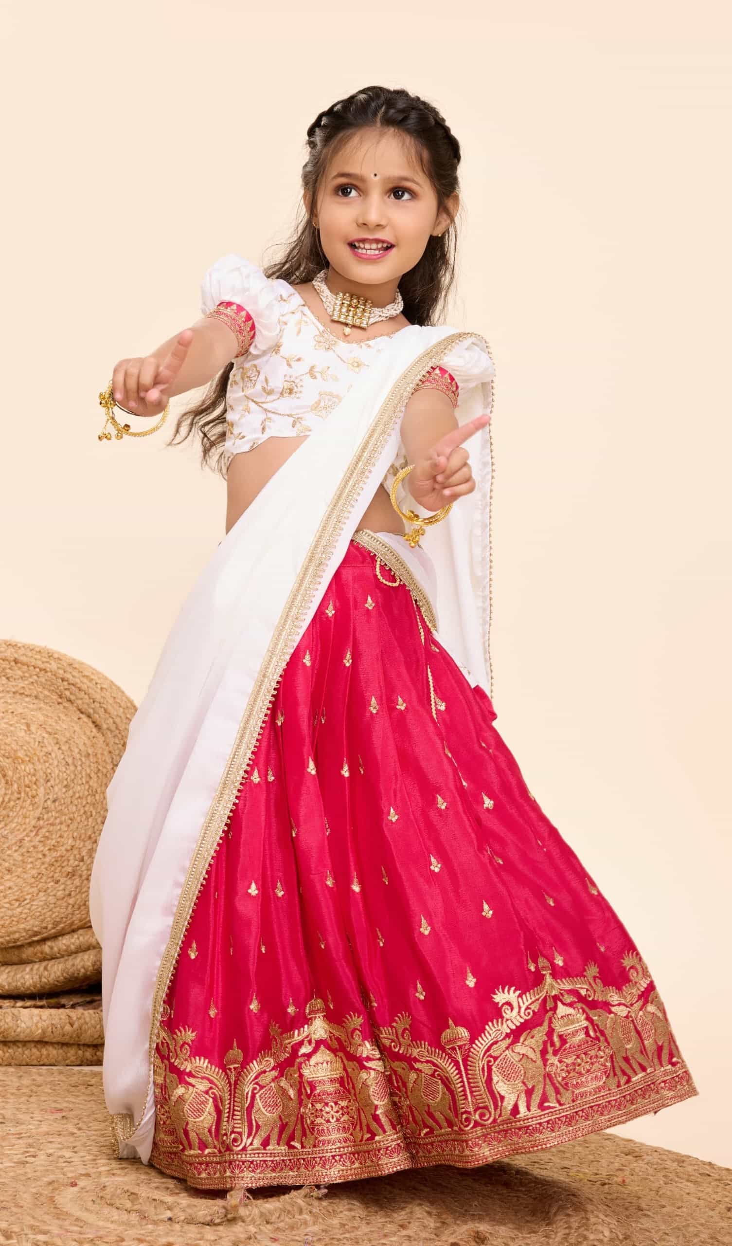 Thread & Zari Work Kids Lehenga