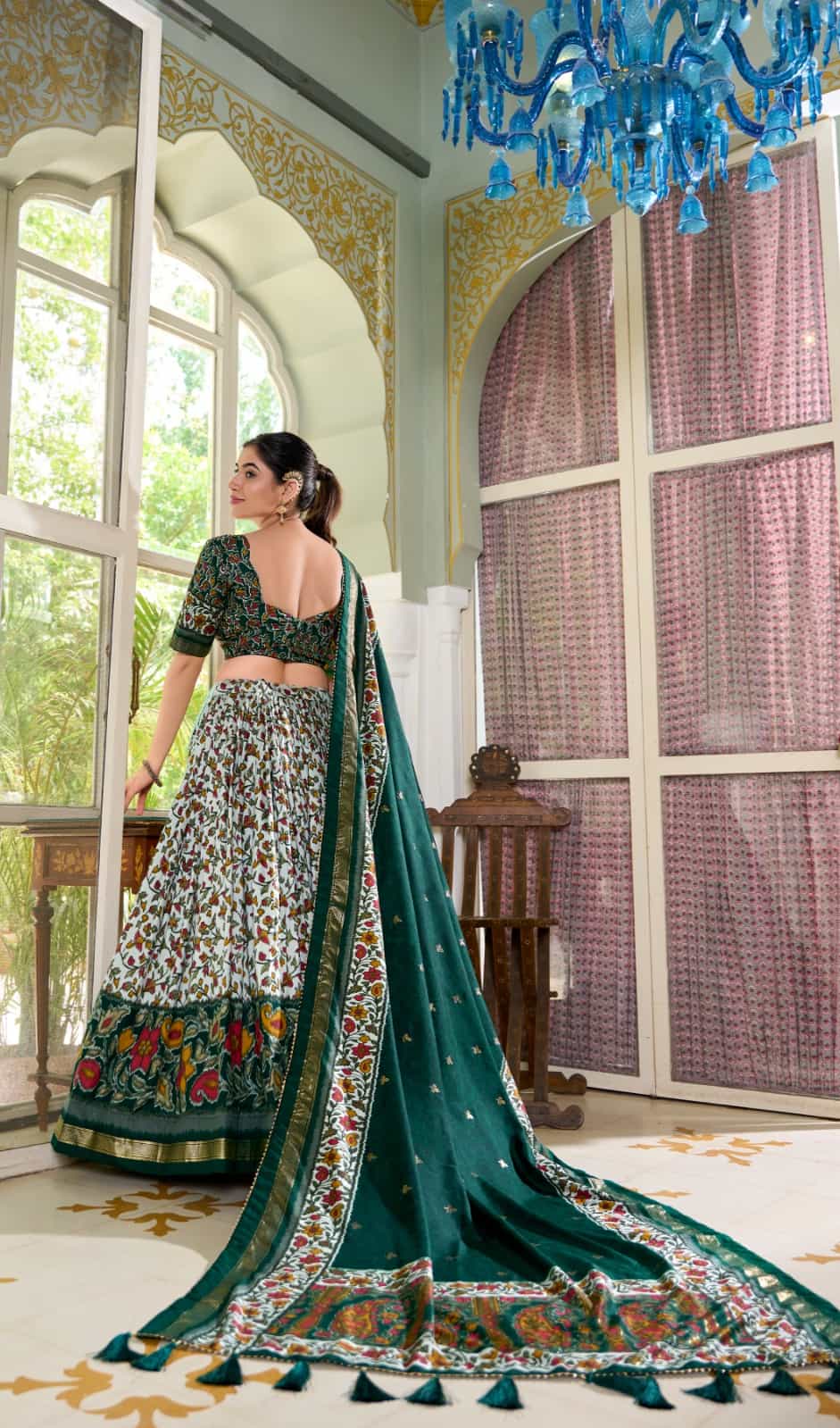 festive wear lehenga with gotta patti lace dupatta and tassels
