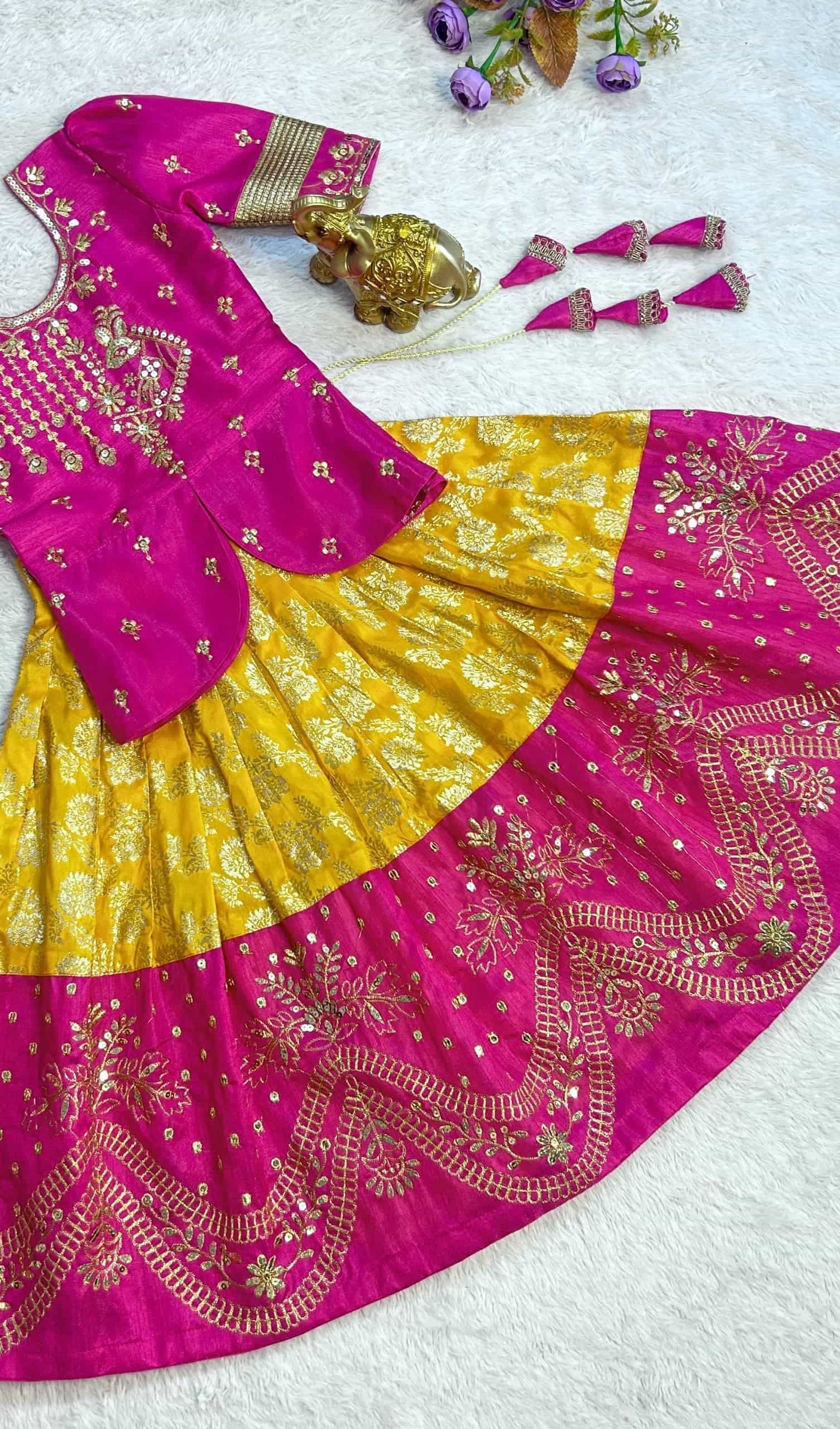 pink lehenga choli for kids