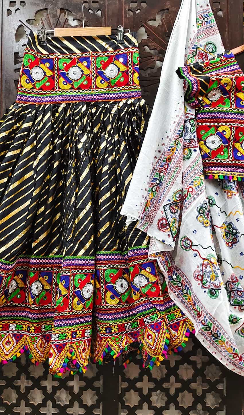 Multicolor Rayon Cotton Lehenga Choli with Embroidery