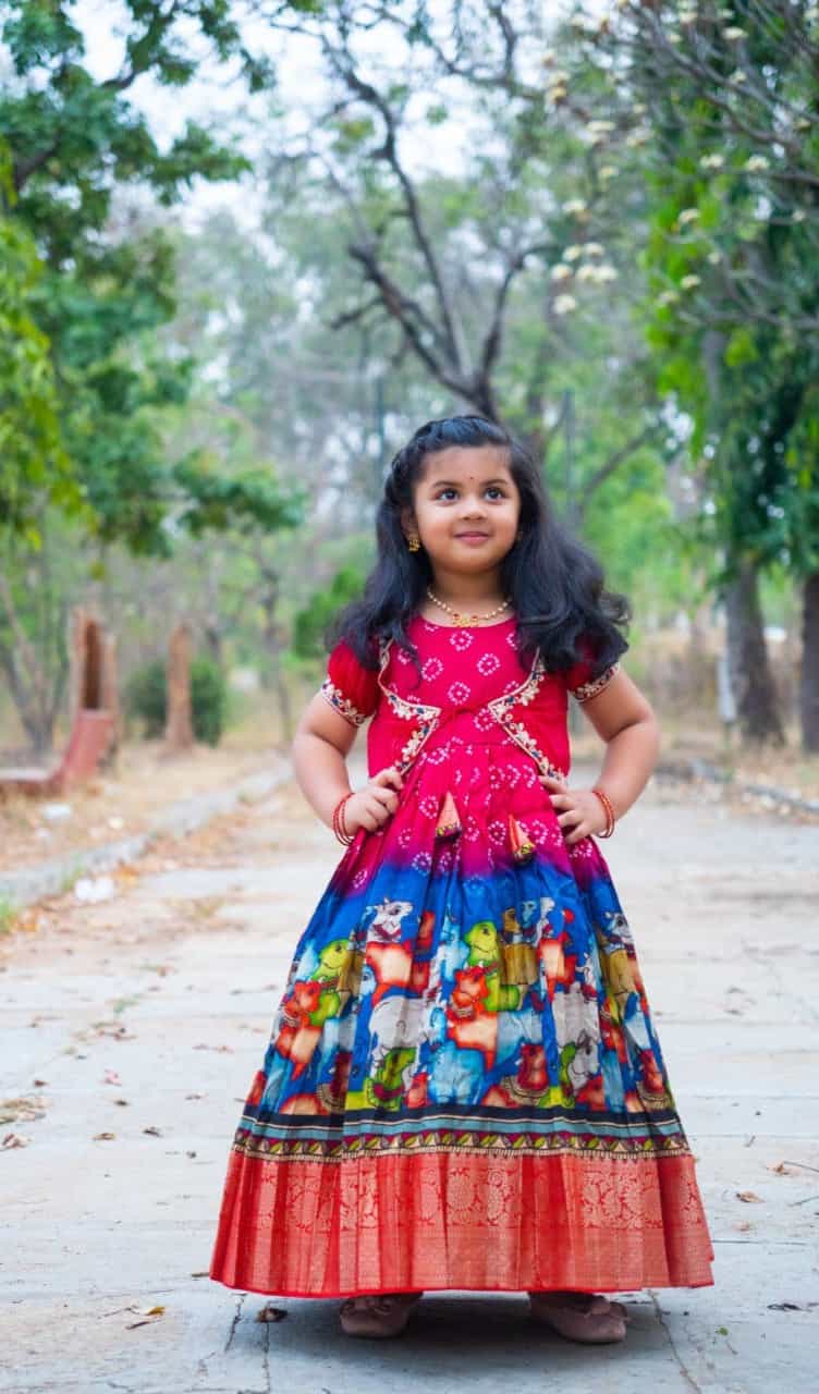Beautiful Kalamkari Printed Gown for Kids 
