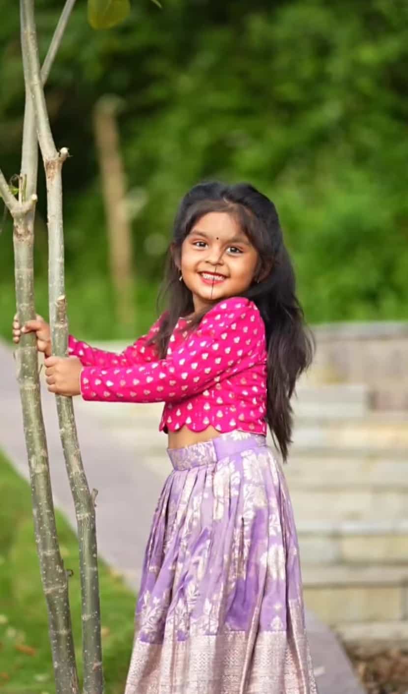 Lavender Festive Lehenga for Girls