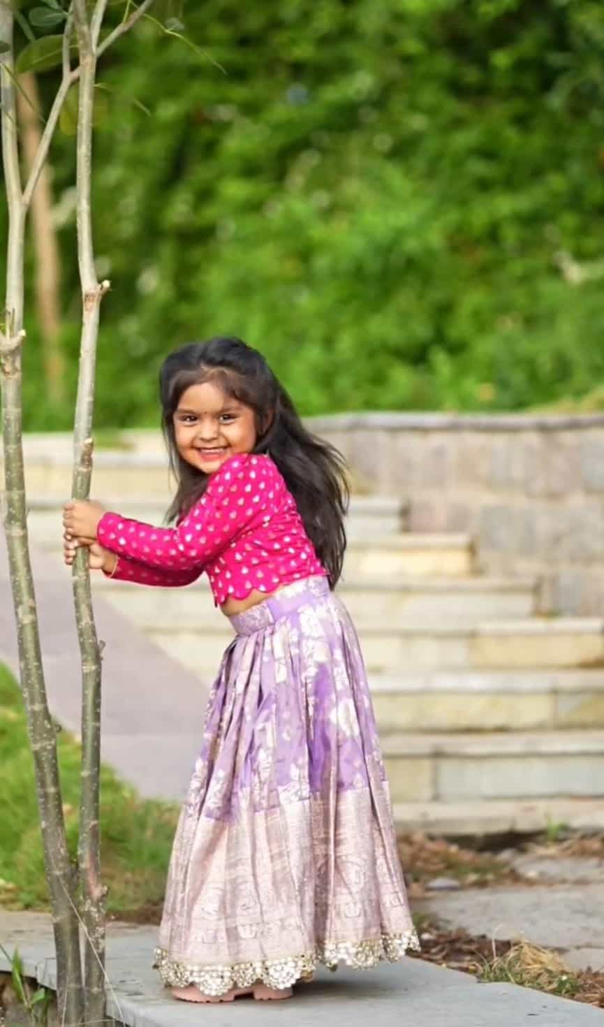 Traditional Viscose Silk Kids’ Lehenga Choli