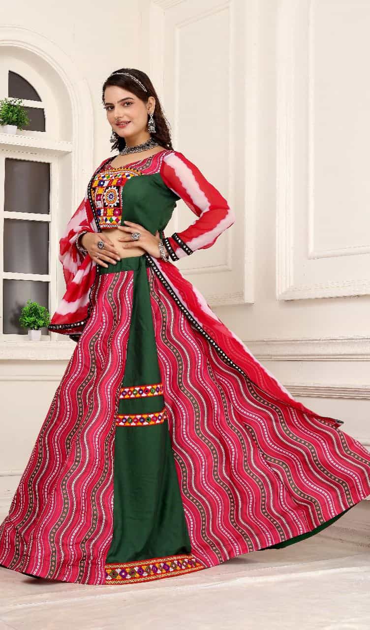 wedding and festive lehenga with cotton blouse