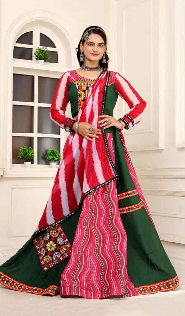 dark green lehenga with intricate embroidery