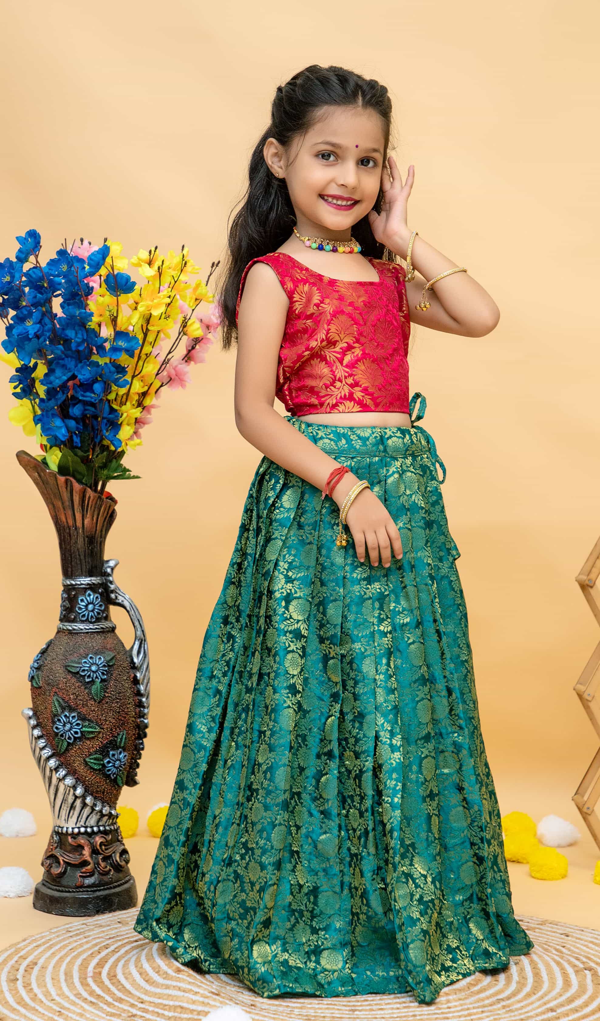 Lehenga for Girls – Hand-Dyed Viscose Fabric & Dori Blouse